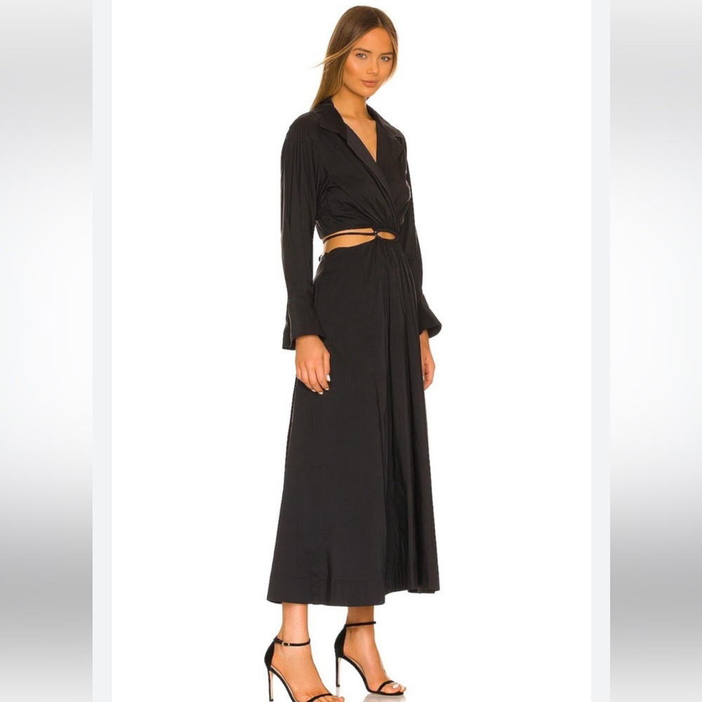 Young Fabulous & Broke Derby Black Cut-Out Long Sleeve Midi Dress